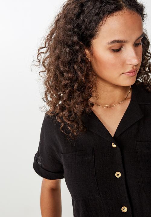 Cotton On - Erika short sleeve shirt - black