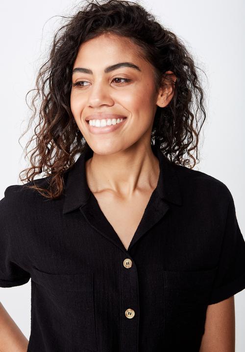 Cotton On - Erin short sleeve shirt - black