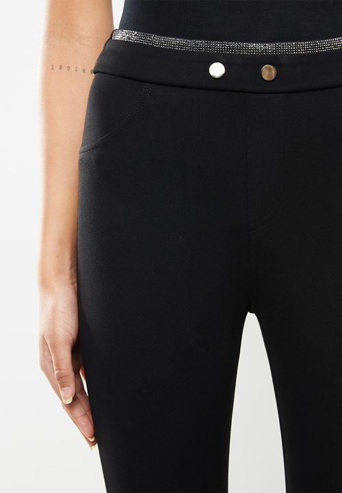 SISSY BOY - Last dance legging with beadwork trim - black