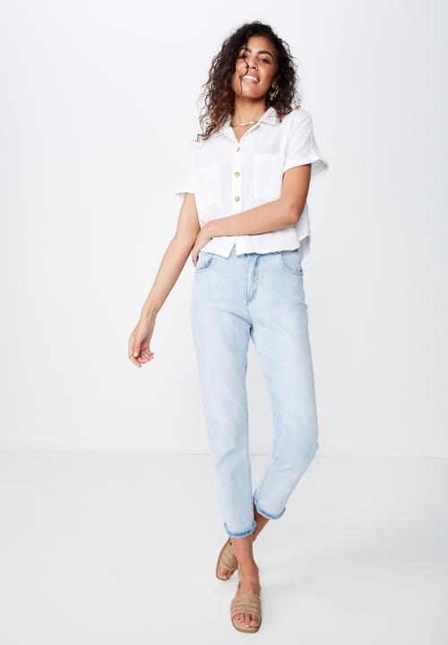 Cotton On - Erin short sleeve shirt - white