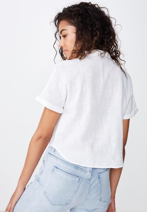 Cotton On - Erin short sleeve shirt - white