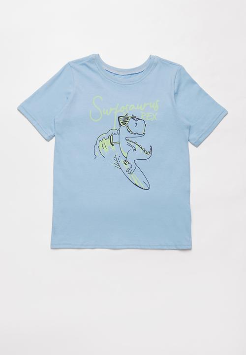 Pop Candy - Boys 2 pack printed tee - blue & grey