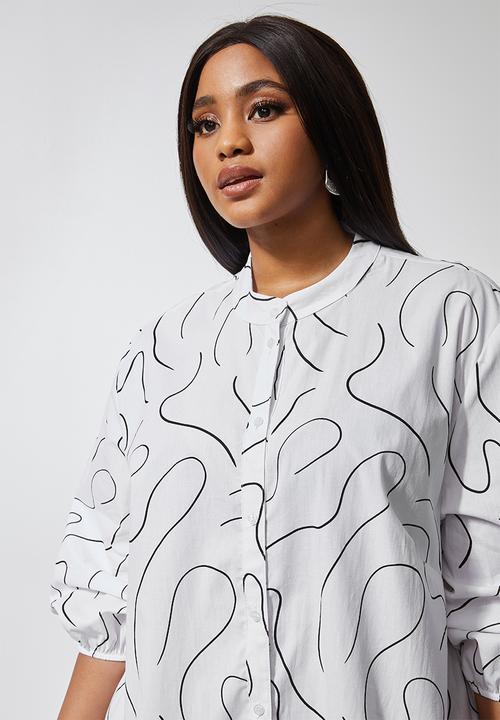 Superbalist - Cotton button through tier dress -  white 