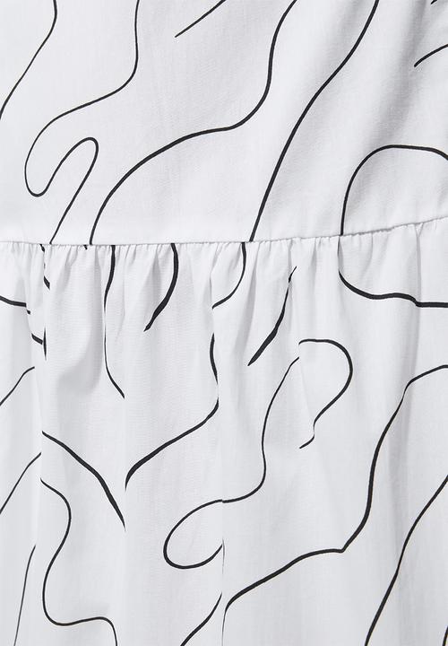 Superbalist - Cotton button through tier dress -  white 