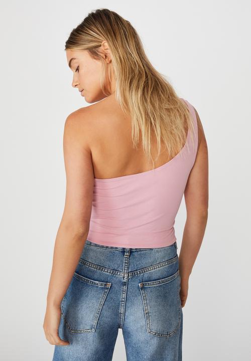 Cotton On - One shoulder sleeveless top - pink