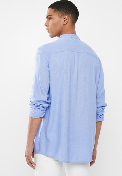 Brave Soul - Langholm linen blend shirt - blue