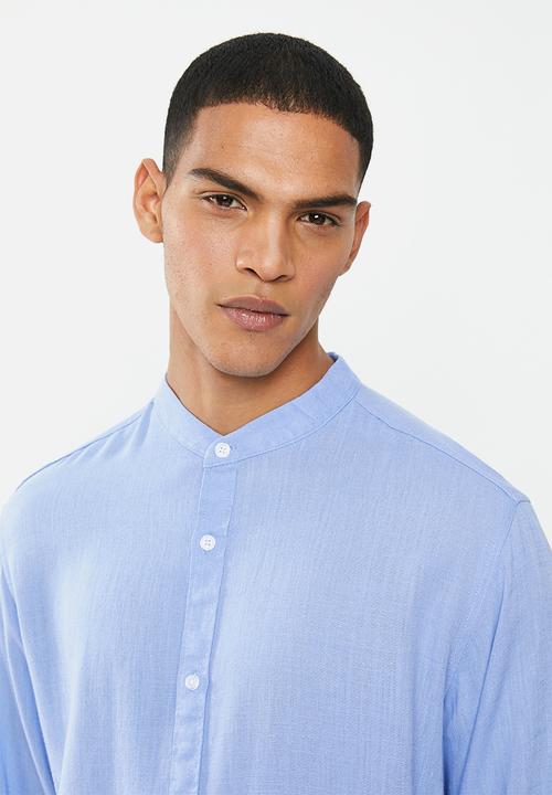 Brave Soul - Langholm linen blend shirt - blue