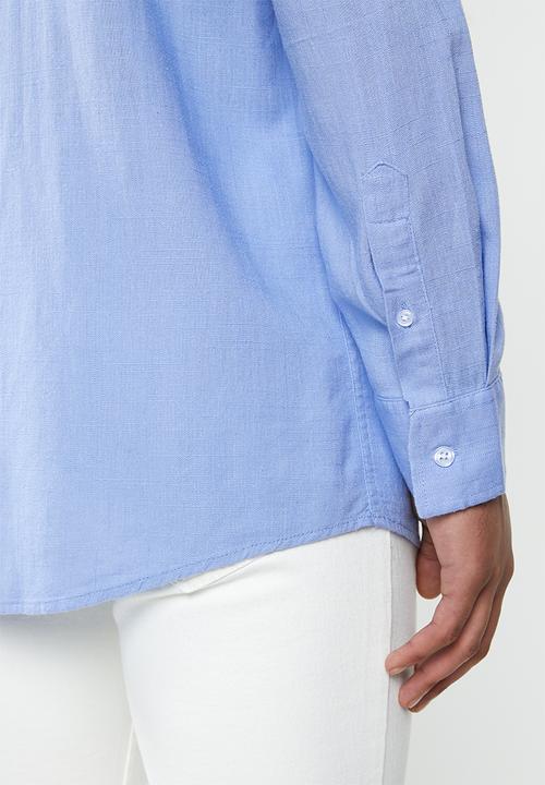 Brave Soul - Langholm linen blend shirt - blue