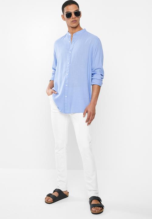 Brave Soul - Langholm linen blend shirt - blue