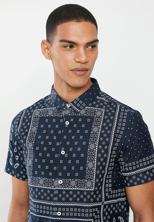 Brave Soul - Albedo shirt - navy & white 