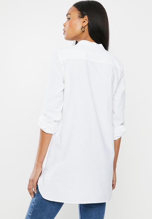 POLO - Samantha dobby  long sleeve  shirt -white