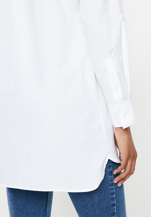 POLO - Samantha dobby  long sleeve  shirt -white