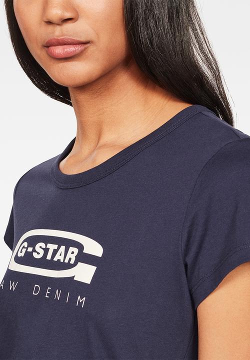 G-STAR - Graphic 20 slim r t wmn short sleeve - sartho blue