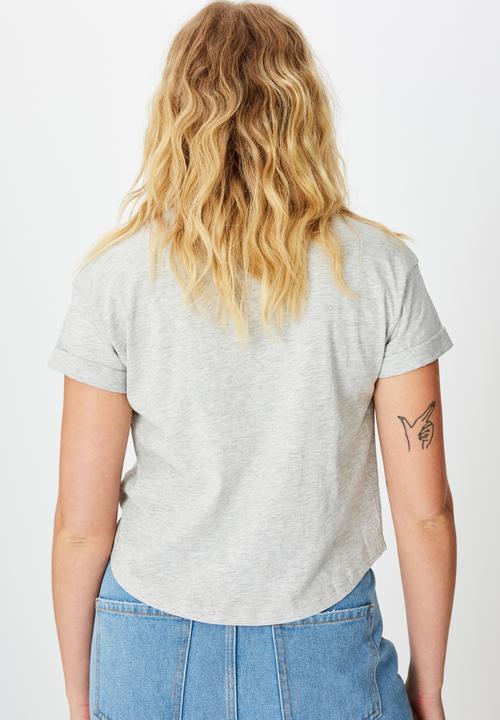 Factorie - Curved hem short sleeve tee - grey