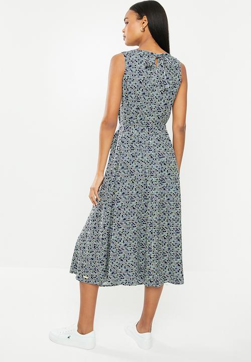 POLO - Dana sleeveless dress with slit - multi 