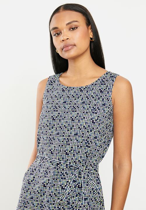 POLO - Dana sleeveless dress with slit - multi 