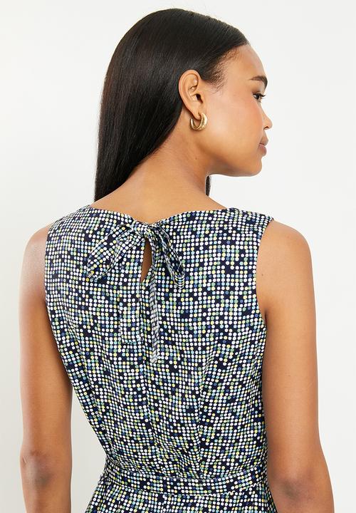 POLO - Dana sleeveless dress with slit - multi 