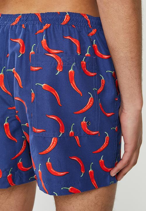 Brave Soul - Chilli swimshorts - blue & red