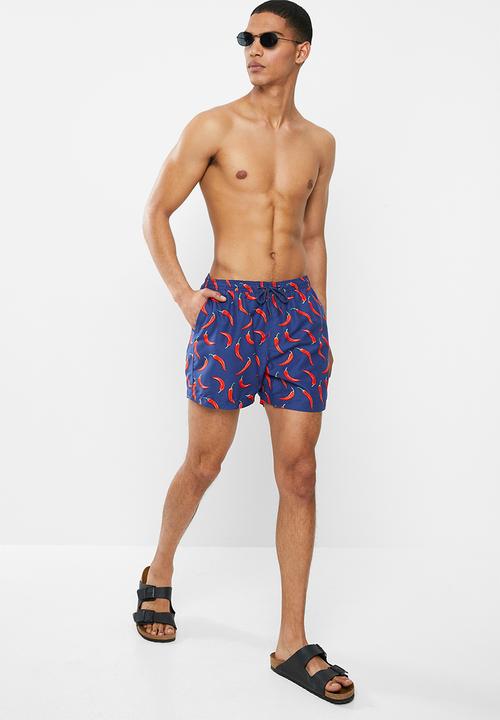 Brave Soul - Chilli swimshorts - blue & red