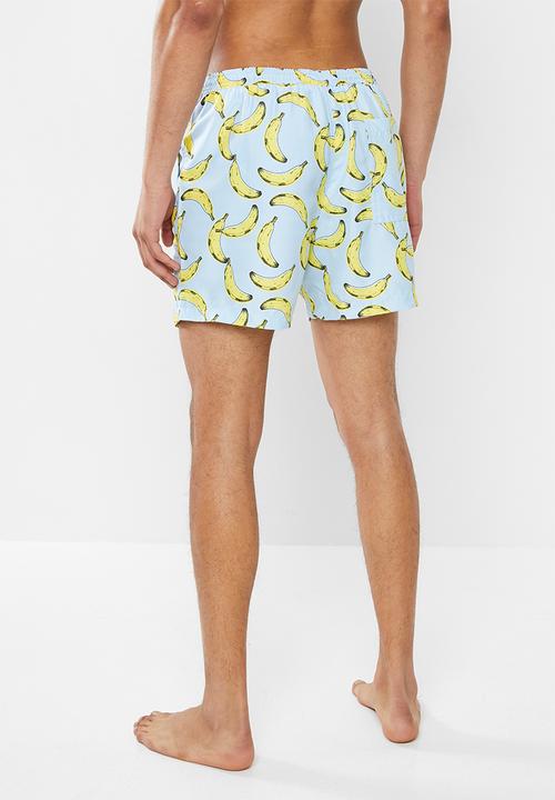 Brave Soul - Burro swimshorts - blue & yellow