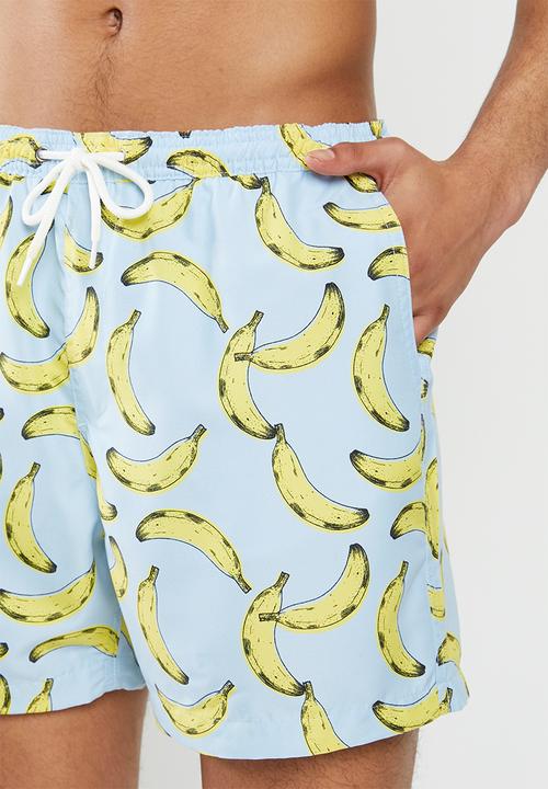 Brave Soul - Burro swimshorts - blue & yellow