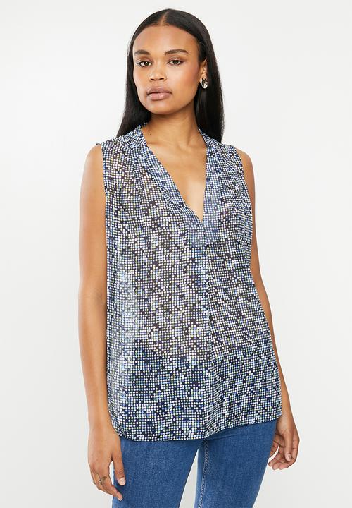 POLO - Milly printed basic short sleeve blouse - multi