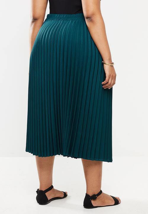 edit Plus - Pleated midi skirt - teal