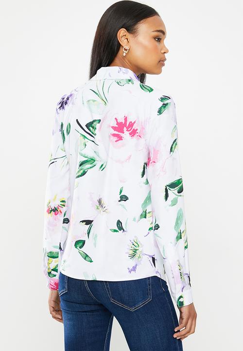 POLO - Seema tie printed long sleeve shirt - pink