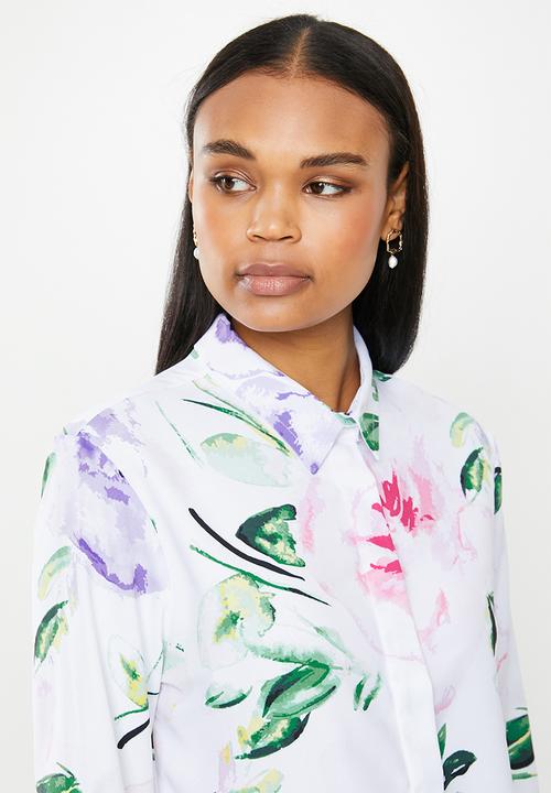 POLO - Seema tie printed long sleeve shirt - pink
