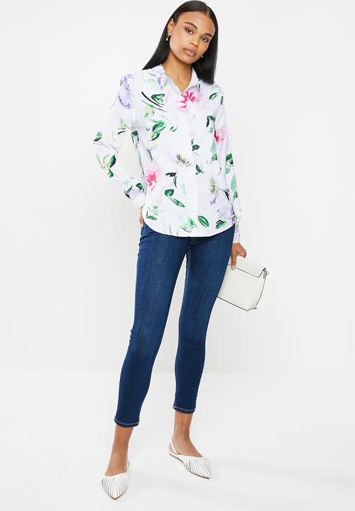 POLO - Seema tie printed long sleeve shirt - pink