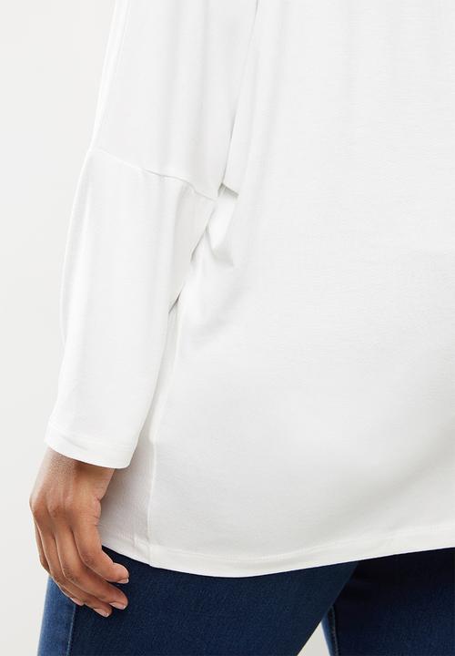 edit Plus - Wide neck off-the-shoulder top - white