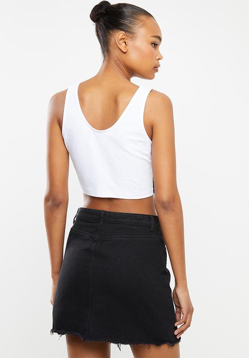adidas Originals - Cropped tank top - white