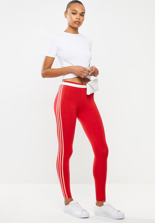adidas Originals - 3Stripe leggings - red & pink