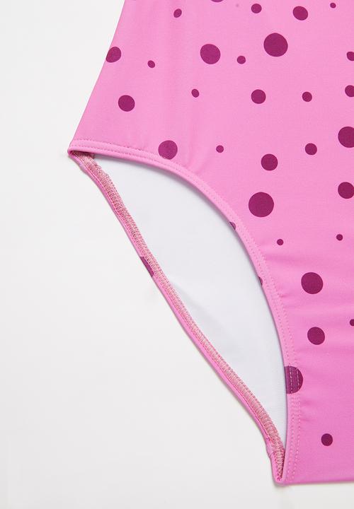 Rebel Republic - Polka dot one piece swimsuit - pink
