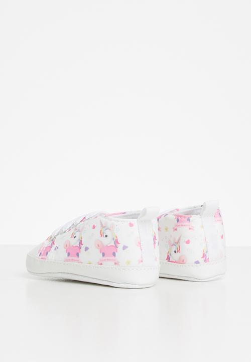 Pop Candy - Girls unicorn print sneaker - white & pink 