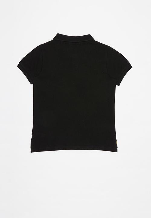 GUESS - Teens short sleeve guess core embroidery golfer - black