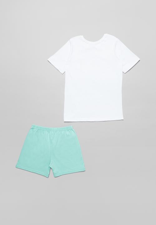 Pop Candy - Girls pyjamas set - white & aqua 