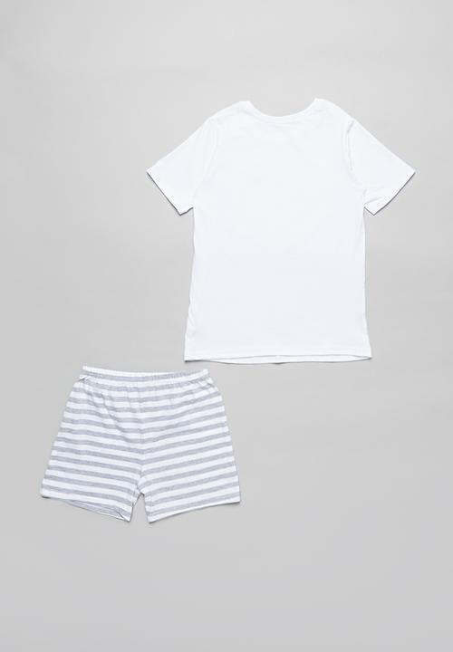 Pop Candy - Girls pyjamas set- white & grey 