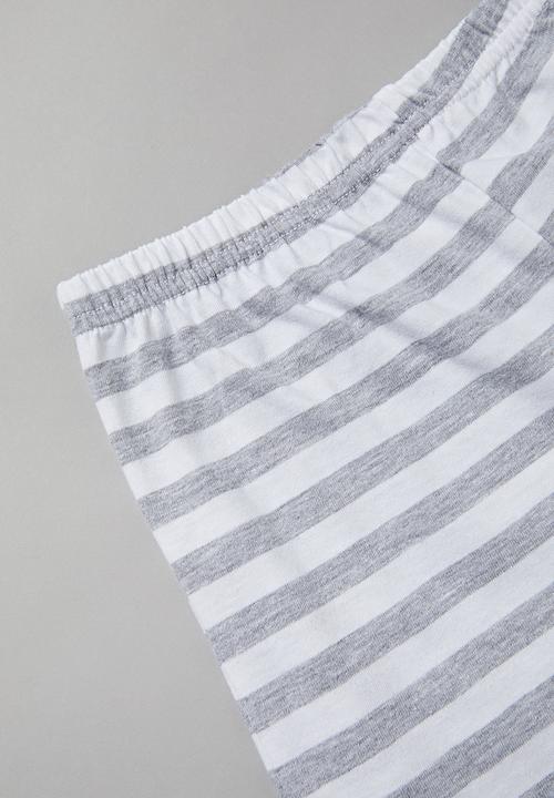 Pop Candy - Girls pyjamas set- white & grey 