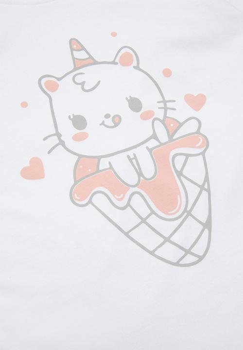 Pop Candy - Girls pyjamas set- white & grey 