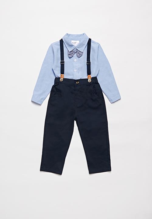 Pop Candy - Boys shirt & pants set - blue & navy