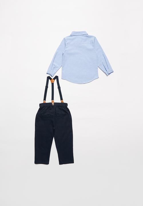 Pop Candy - Boys shirt & pants set - blue & navy