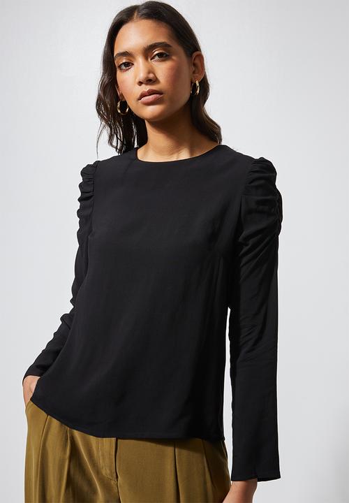 Superbalist - Mutton sleeve shell top - black
