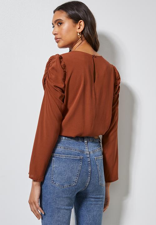 Superbalist - Mutton sleeve shell - rust 