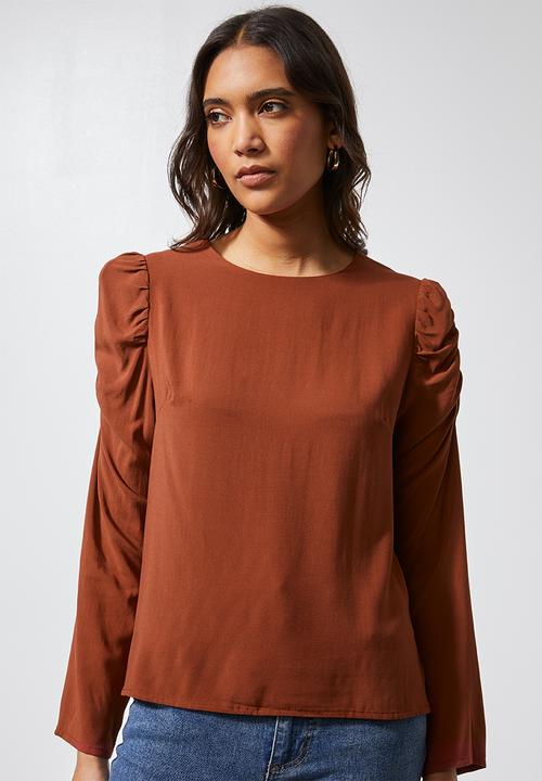 Superbalist - Mutton sleeve shell - rust 