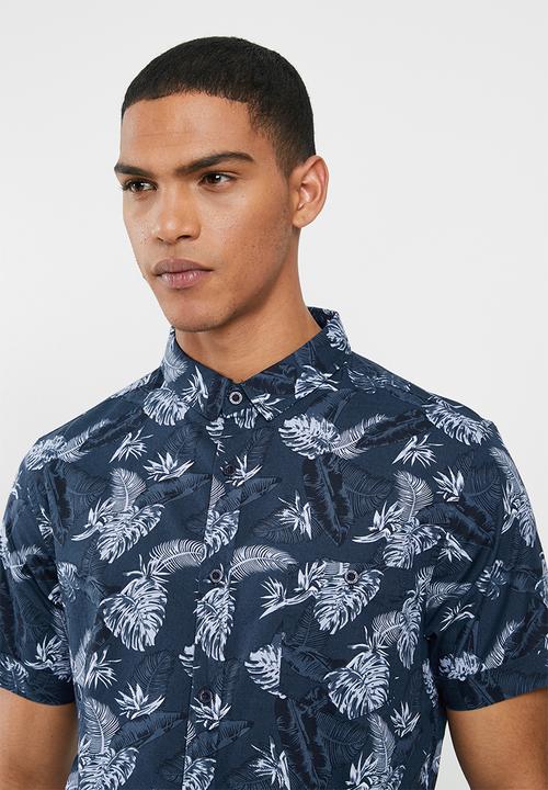 Brave Soul - Hazed shirts - navy & white