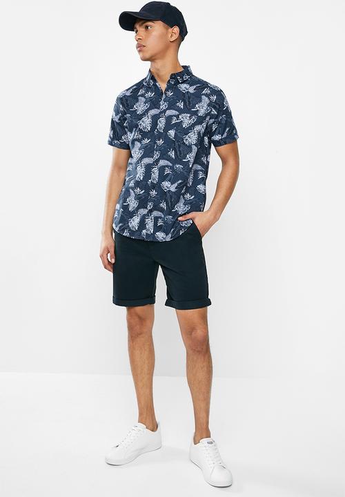 Brave Soul - Hazed shirts - navy & white