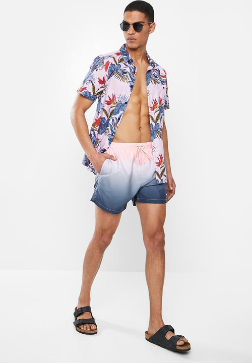 Brave Soul - Zantepkb swimshorts - pink & blue