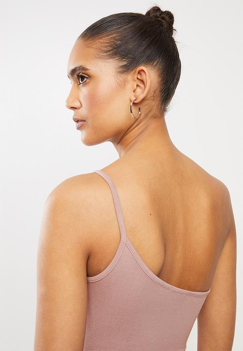 Blake - Sueded single jersey asymmetric crop top - rose