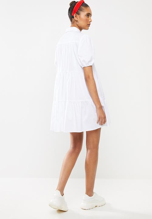 Blake - Button down mini dress - white